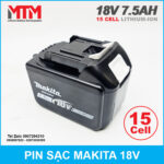 pin may khoan makita 18v 15cell 7500mah chinh hang