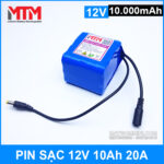 Pin sạc lithium 12V 10.000mAh 3S chịu tải 20A MTM