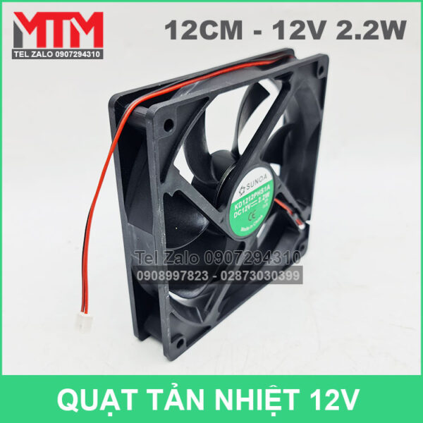 quat tan nhiet cao cap khong choi than 12v 12cm Sunoa