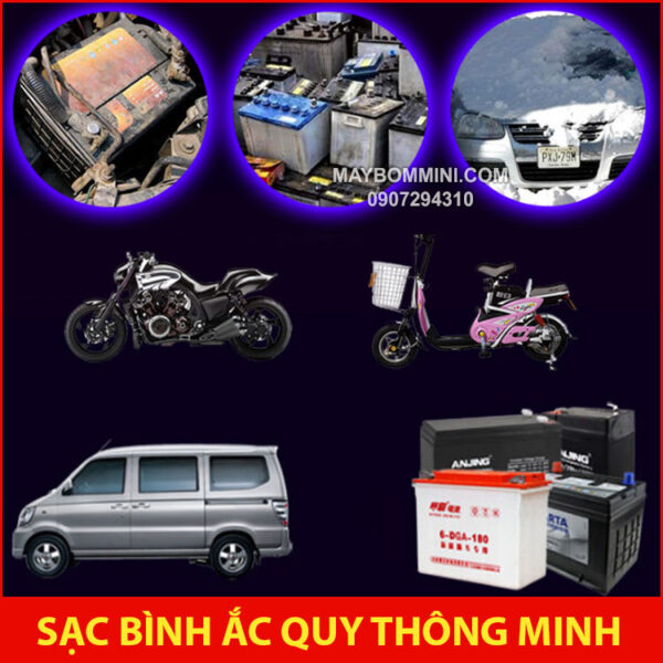 sac ac quy 12v 24v xe dap dien xe may oto xe tai
