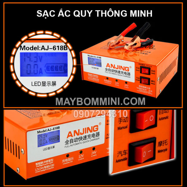 sac binh ac quy thong minh AJ 618B