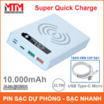 sac du phong khong day trang 10000mah