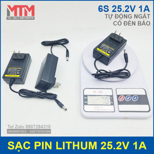 sac pin 6s 25v 1a trong luong