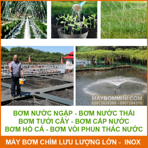 su dung bom nuoc luu luong lon