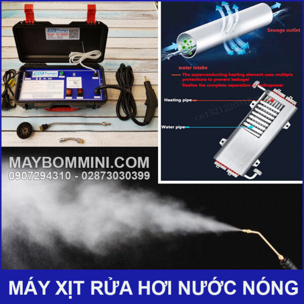 su dung may xit rua bang hoi nuoc nong