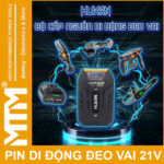 su dung pin di dong deo vai 21V 20Ah 5C 50 cell Hukan HM G2 BCN50205 Gen 2