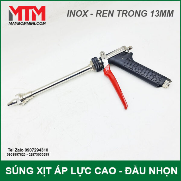 sung xit rua xe ap luc cao inox dau nhon QM