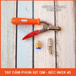 tay cam phun xit ve sinh may lanh QM bec inox 45