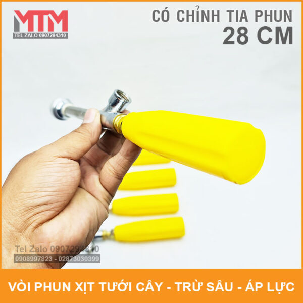 tay cam va chinh tia phun voi xit 28cm