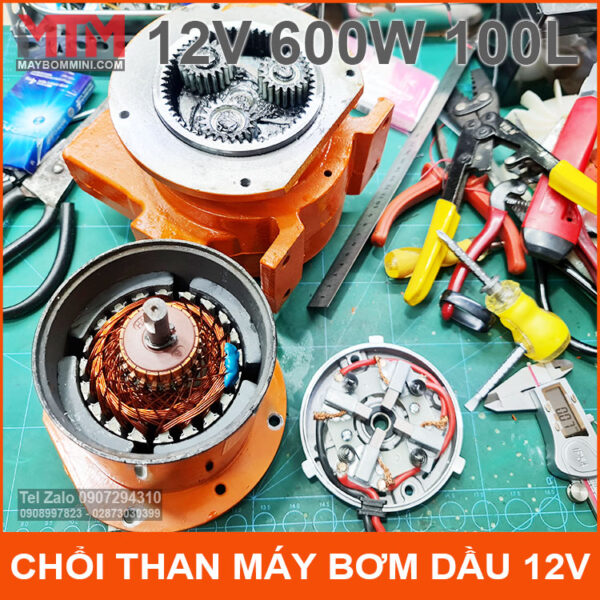 thay choi than may bom dau 12v 600w