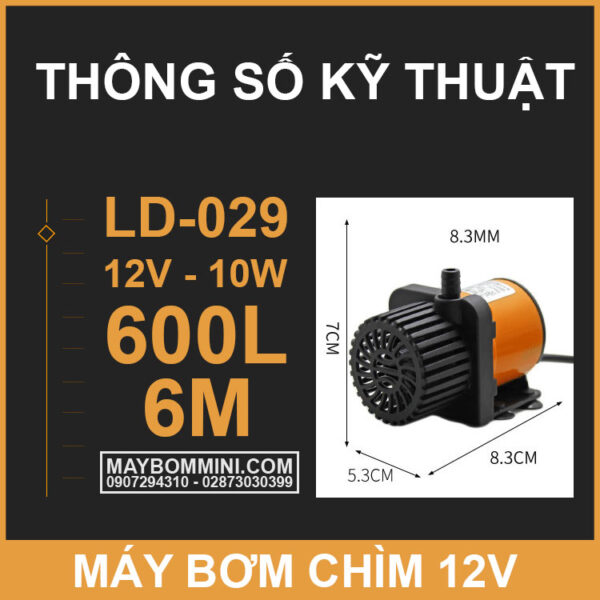 thong so ky thuat bom chim 12V LD 029