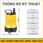 thong so ky thuat may bom chim HQS 4200