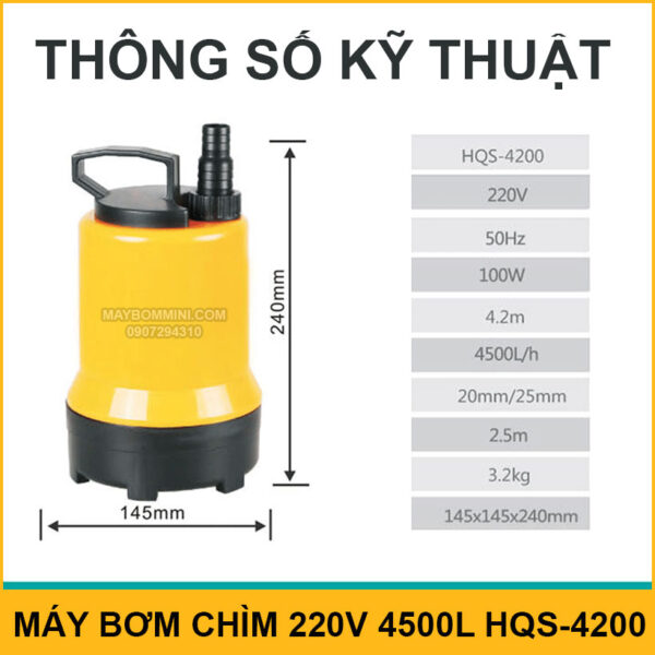 thong so ky thuat may bom chim HQS 4200