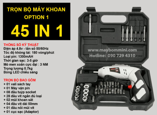 tron bo may khoan cam tay 45 in 1