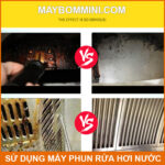 ve sinh bep va may hut khoi bang hoi nuoc nong